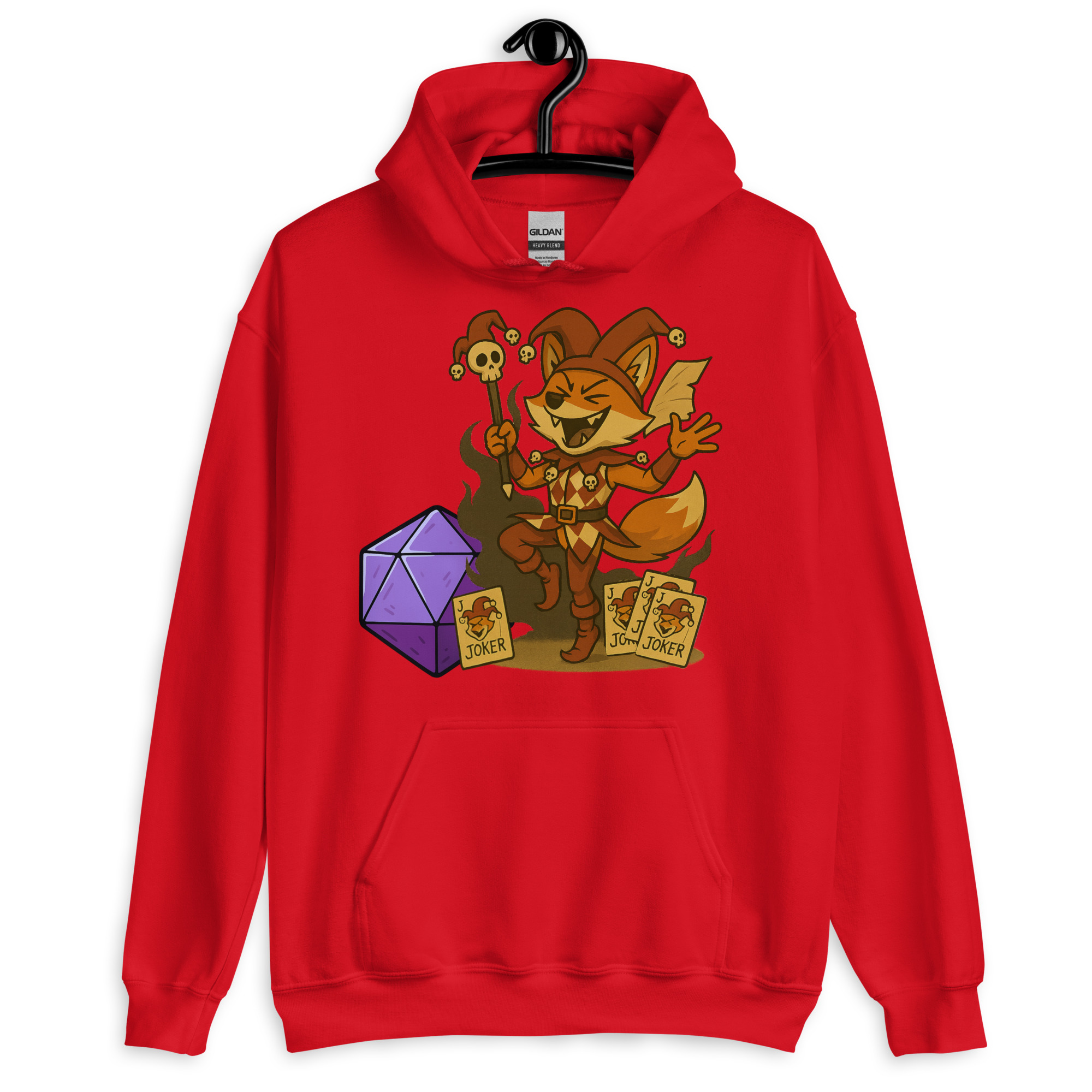 Dicefox Jester - DTF-Unisex-Kapuzenpullover – Bild 8