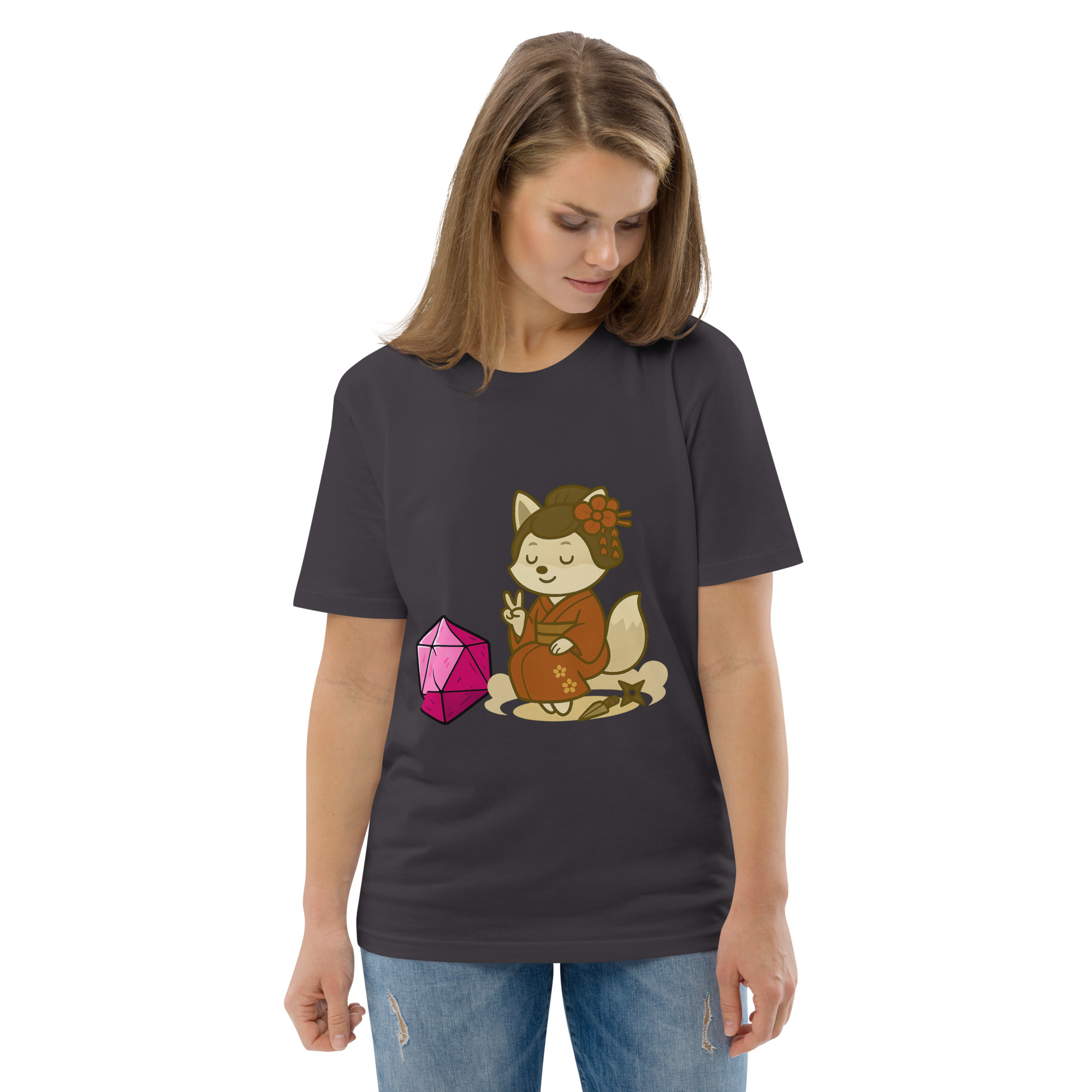 Dicefox Konoishi - DTF-Unisex-Bio-Baumwoll-T-Shirt – Bild 34