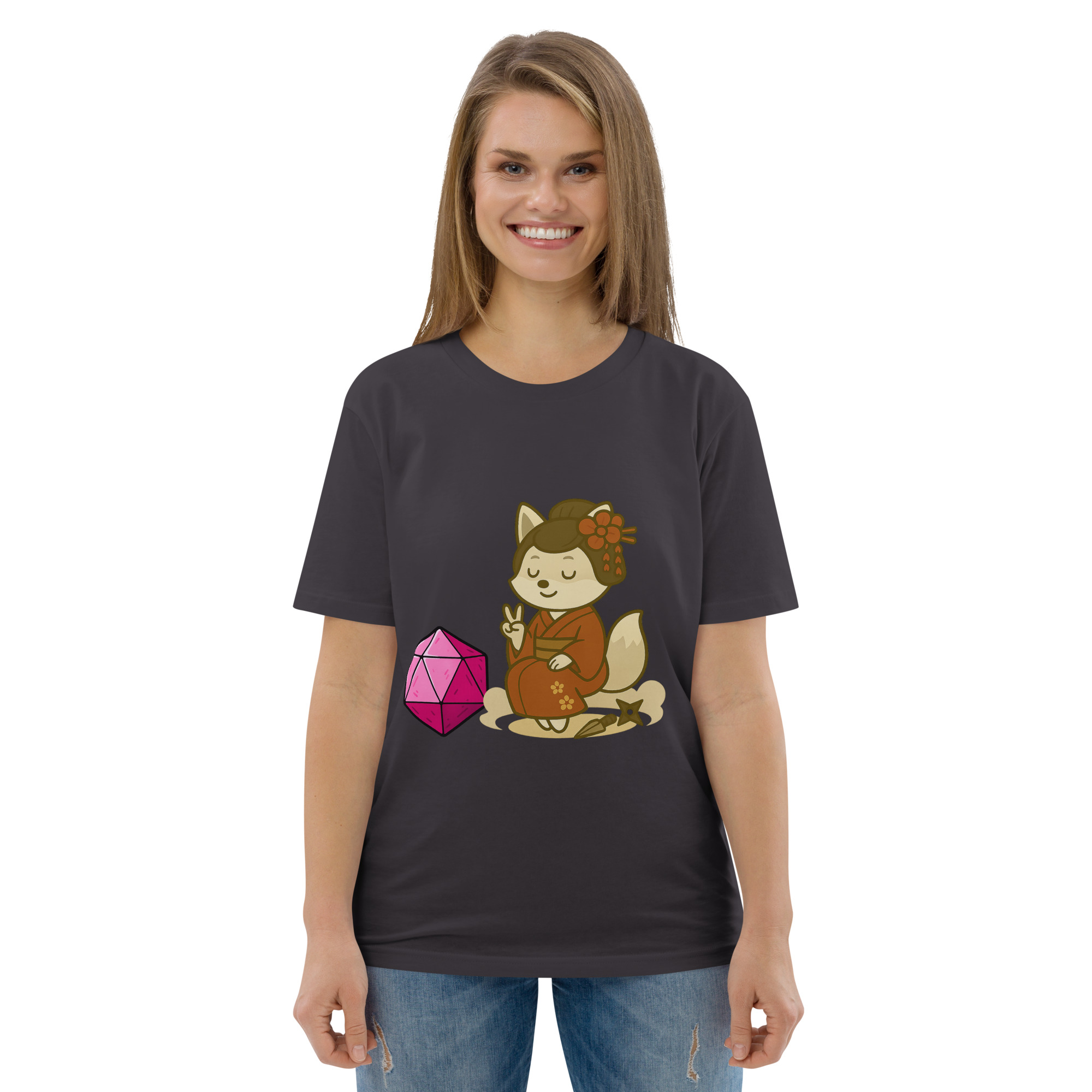 Dicefox Konoishi - DTF-Unisex-Bio-Baumwoll-T-Shirt – Bild 33