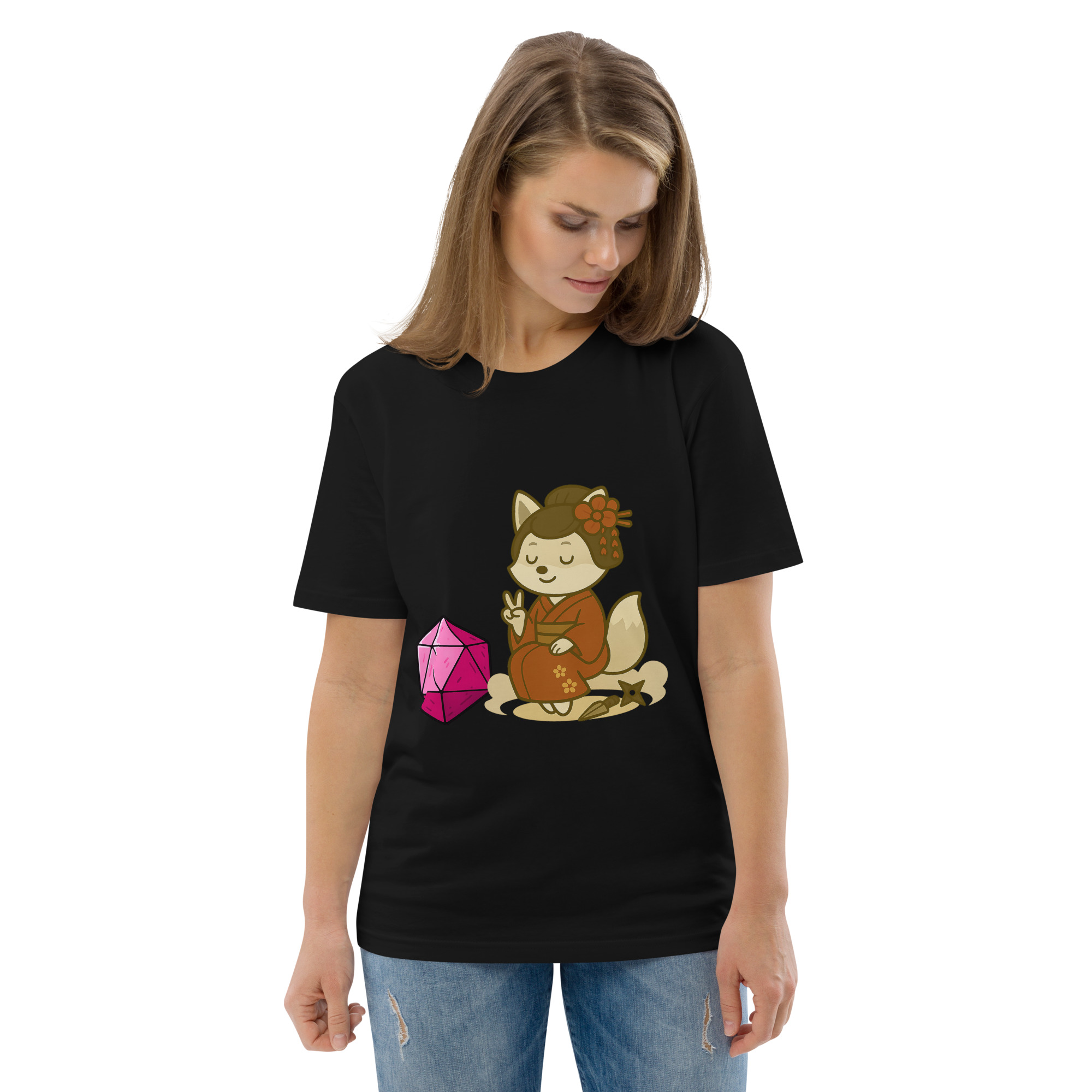 Dicefox Konoishi - DTF-Unisex-Bio-Baumwoll-T-Shirt – Bild 3