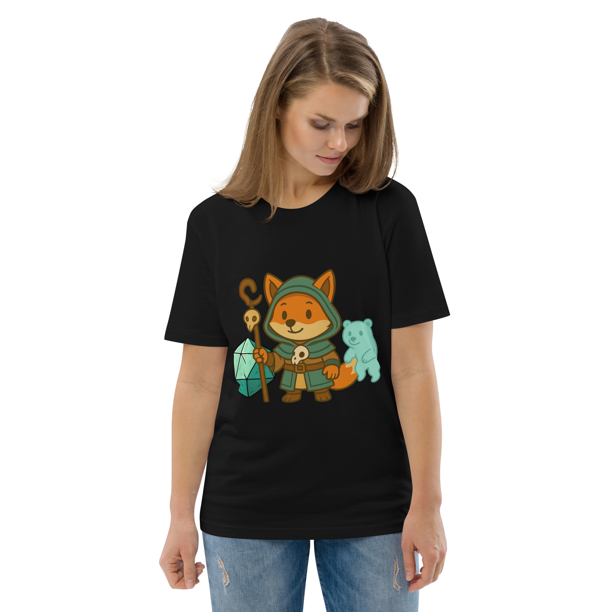 Dicefox Shaman - DTF-Unisex-Bio-Baumwoll-T-Shirt – Bild 4