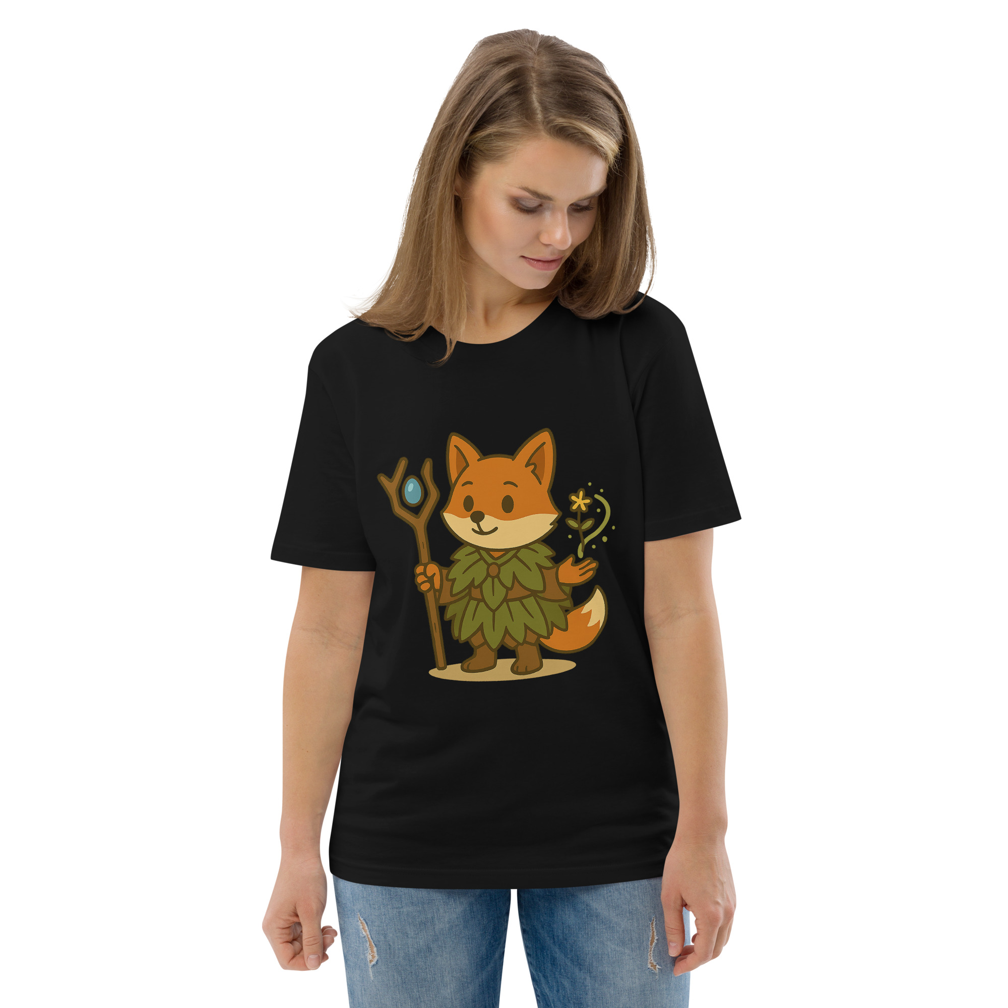 Fox Druid - DTF-Unisex-Bio-Baumwoll-T-Shirt – Bild 3