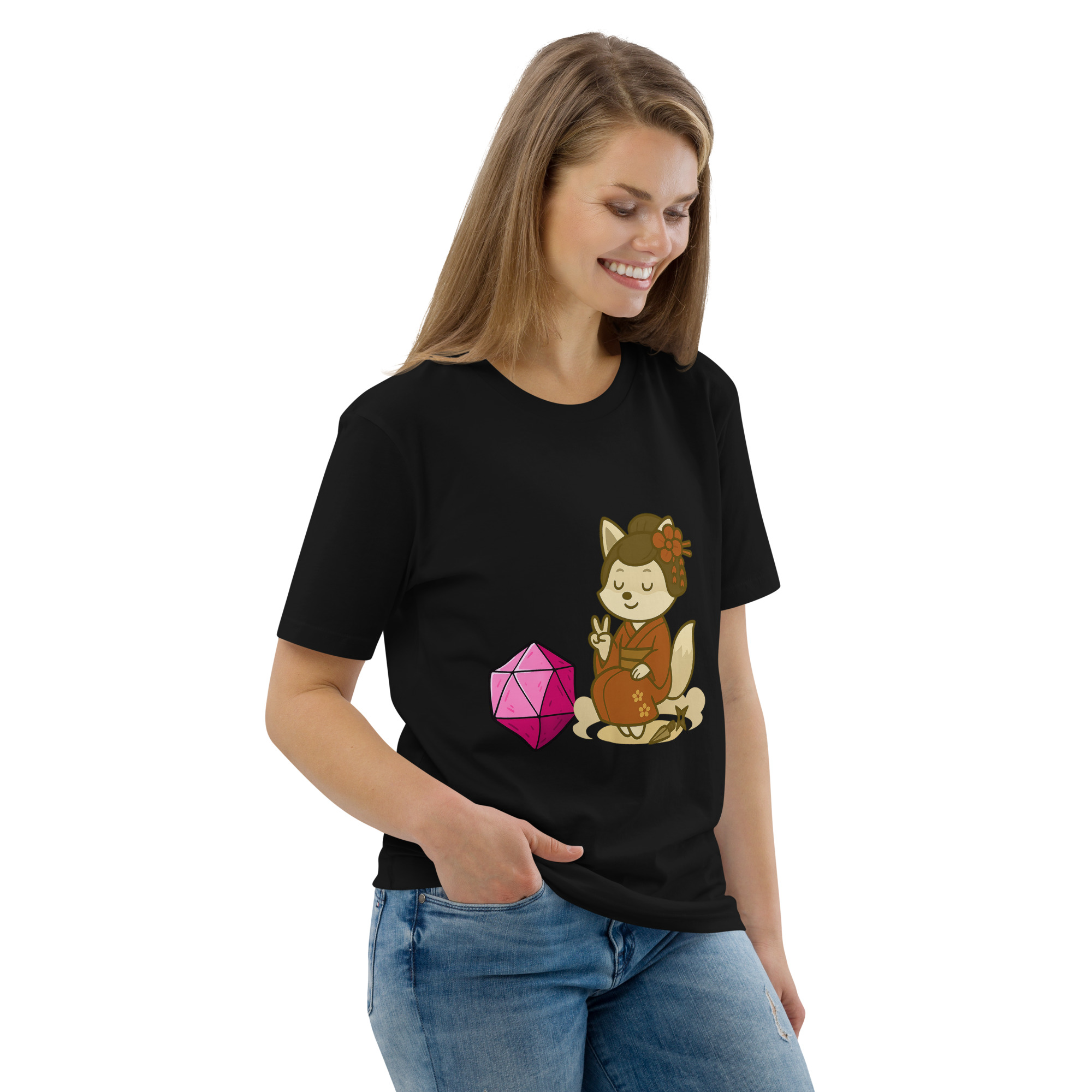 Dicefox Konoishi - DTF-Unisex-Bio-Baumwoll-T-Shirt – Bild 6