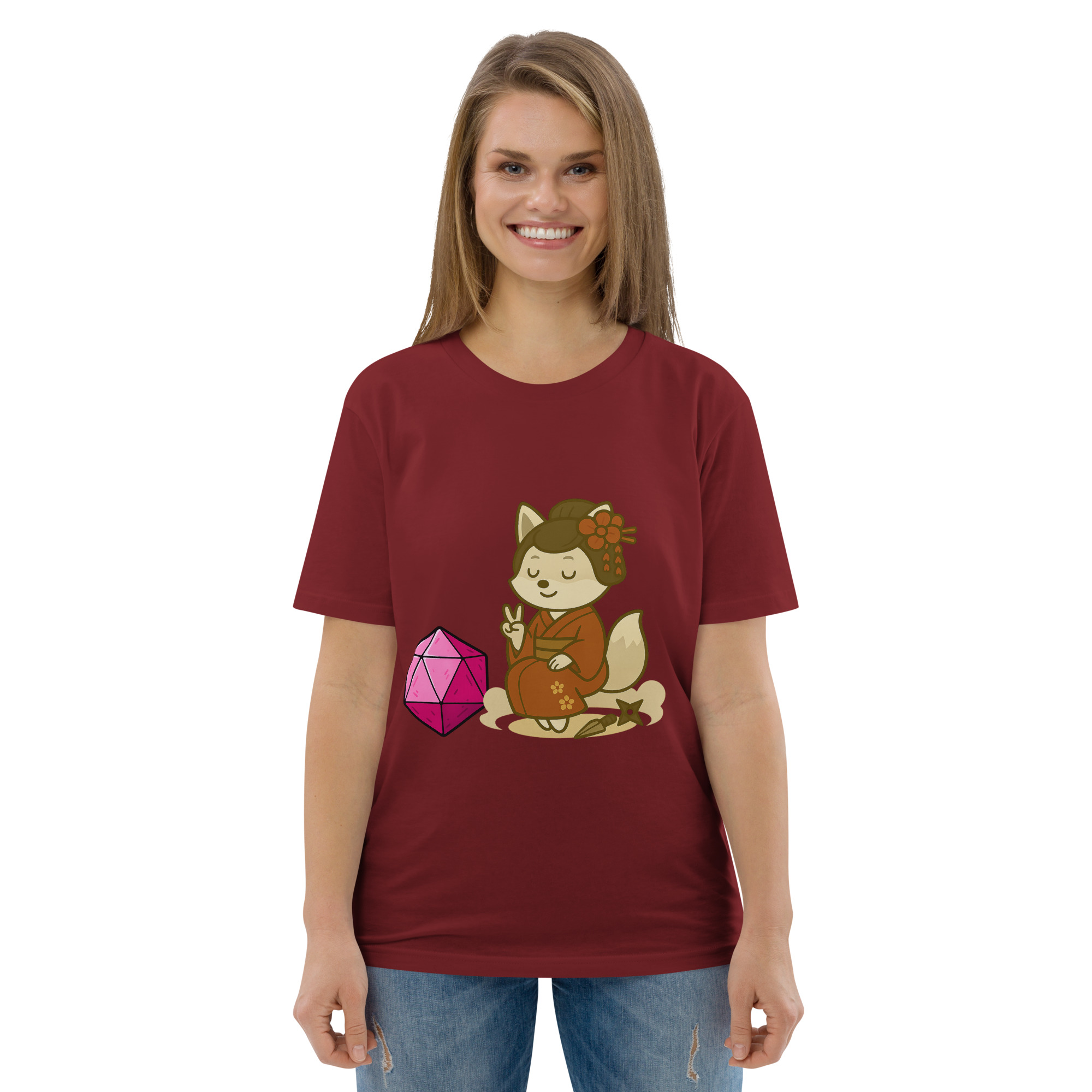 Dicefox Konoishi - DTF-Unisex-Bio-Baumwoll-T-Shirt – Bild 25