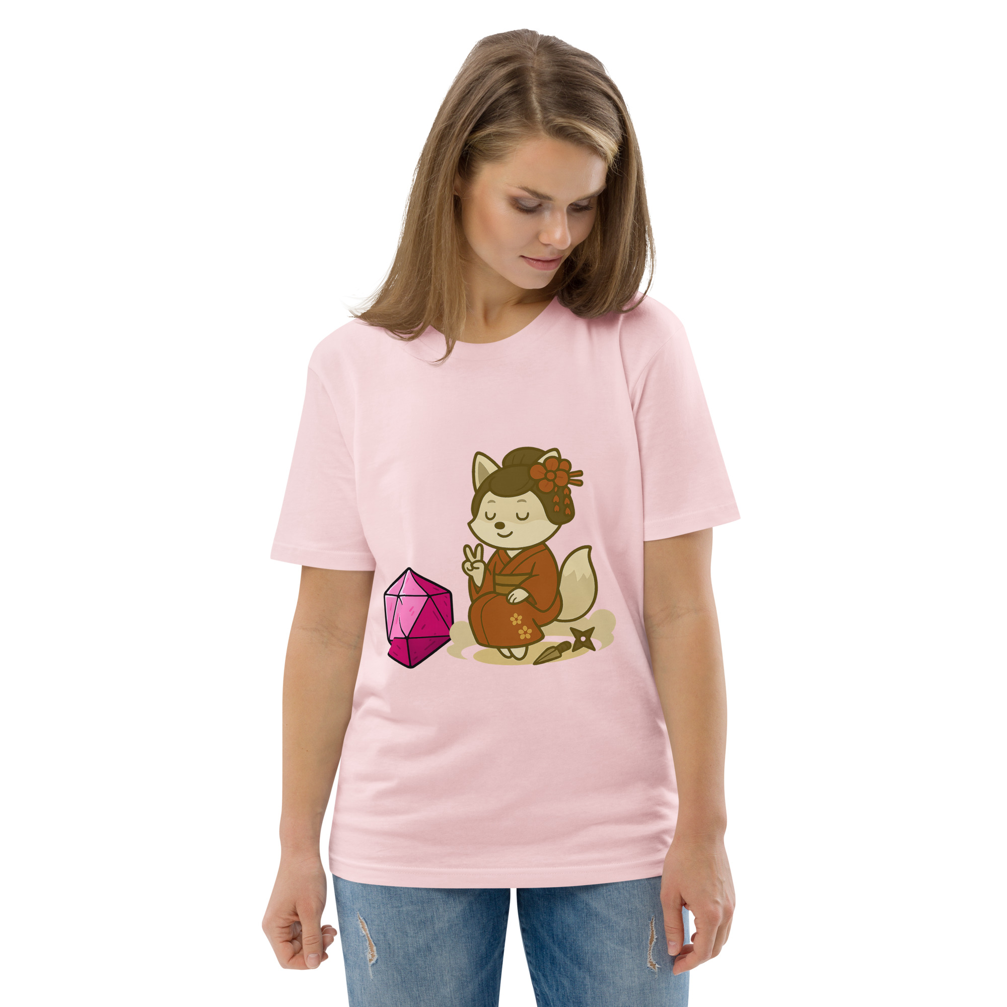Dicefox Konoishi - DTF-Unisex-Bio-Baumwoll-T-Shirt – Bild 98