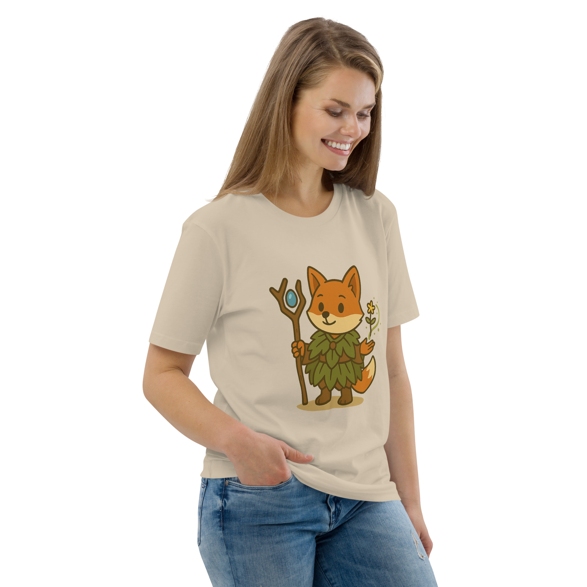 Fox Druid - DTF-Unisex-Bio-Baumwoll-T-Shirt – Bild 86