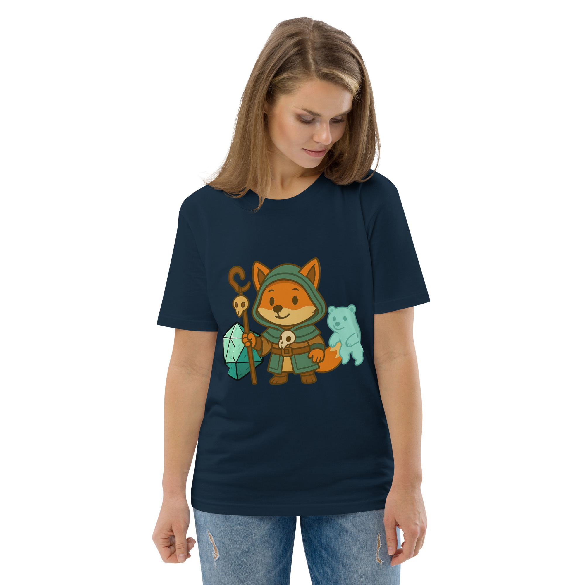 Dicefox Shaman - DTF-Unisex-Bio-Baumwoll-T-Shirt – Bild 11