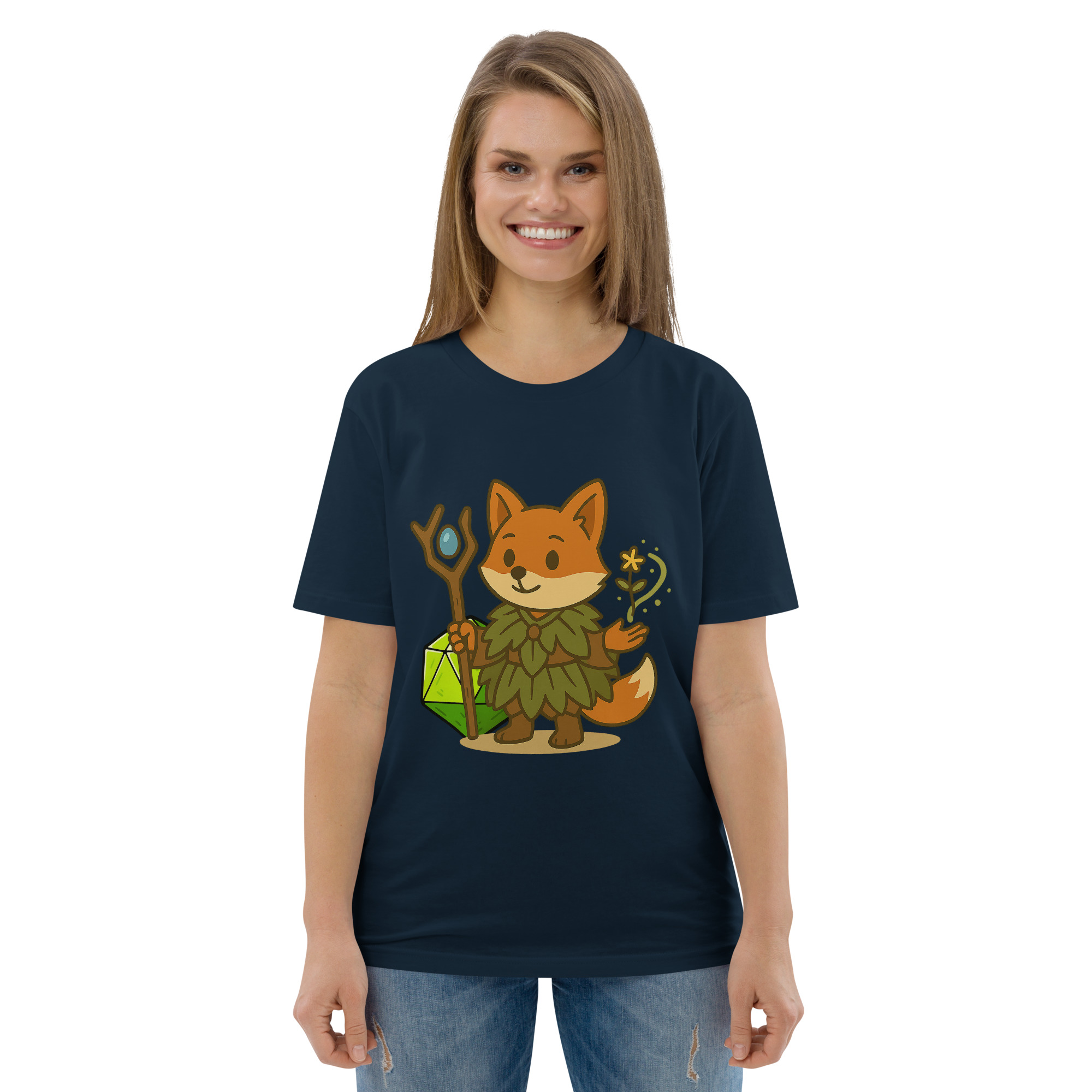 Dicefox Druid - DTF-Unisex-Bio-Baumwoll-T-Shirt – Bild 10