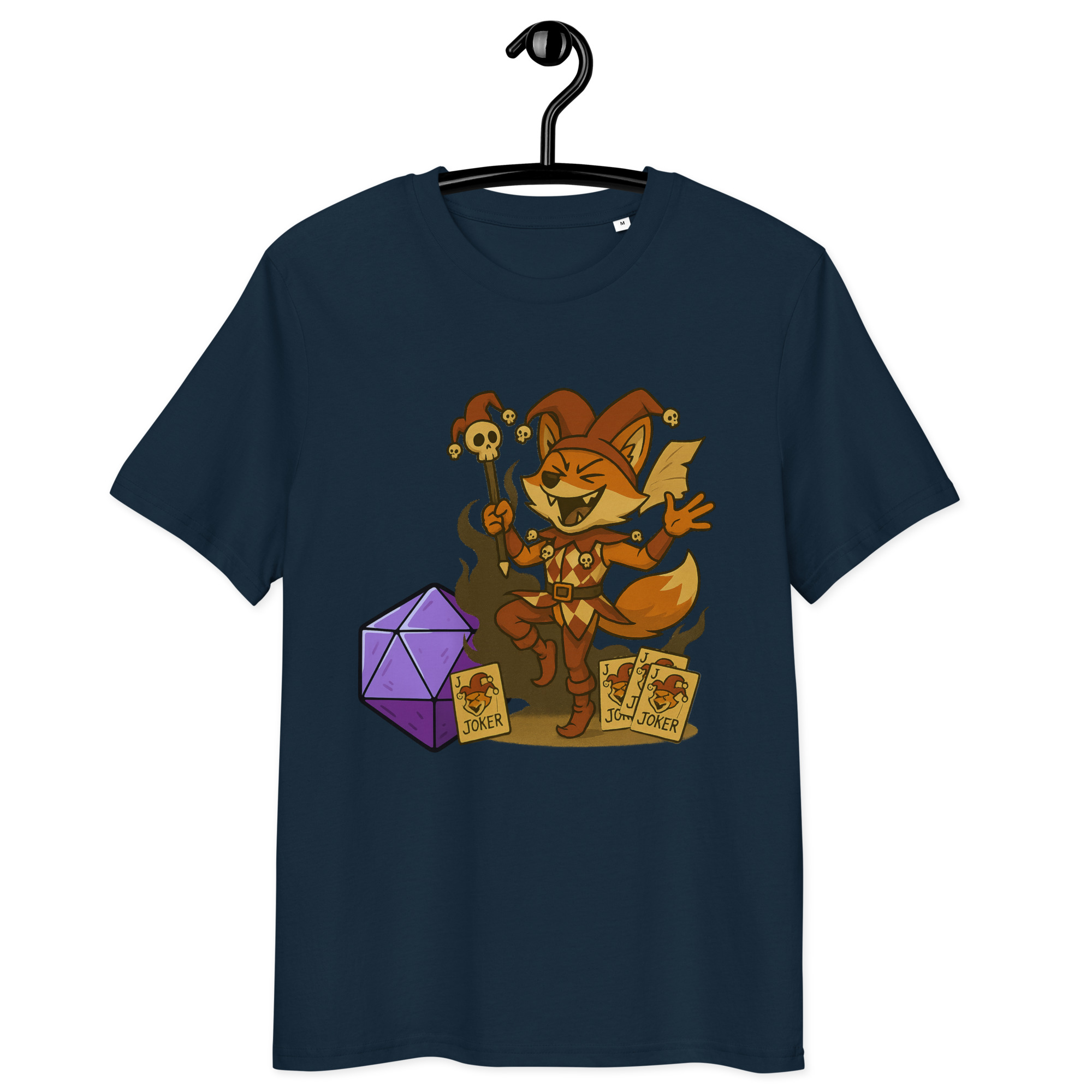 Dicefox Jester - DTF-Unisex-Bio-Baumwoll-T-Shirt – Bild 4