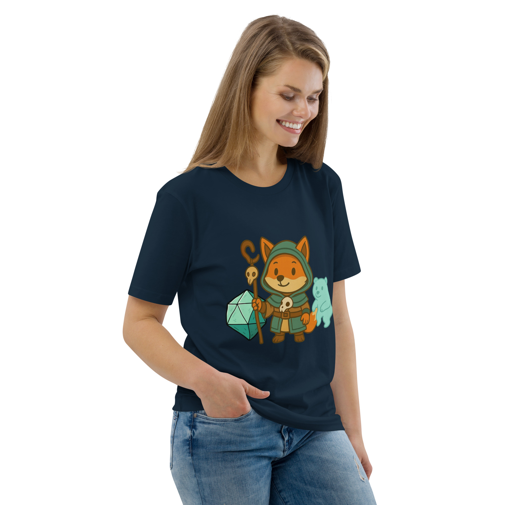Dicefox Shaman - DTF-Unisex-Bio-Baumwoll-T-Shirt – Bild 15