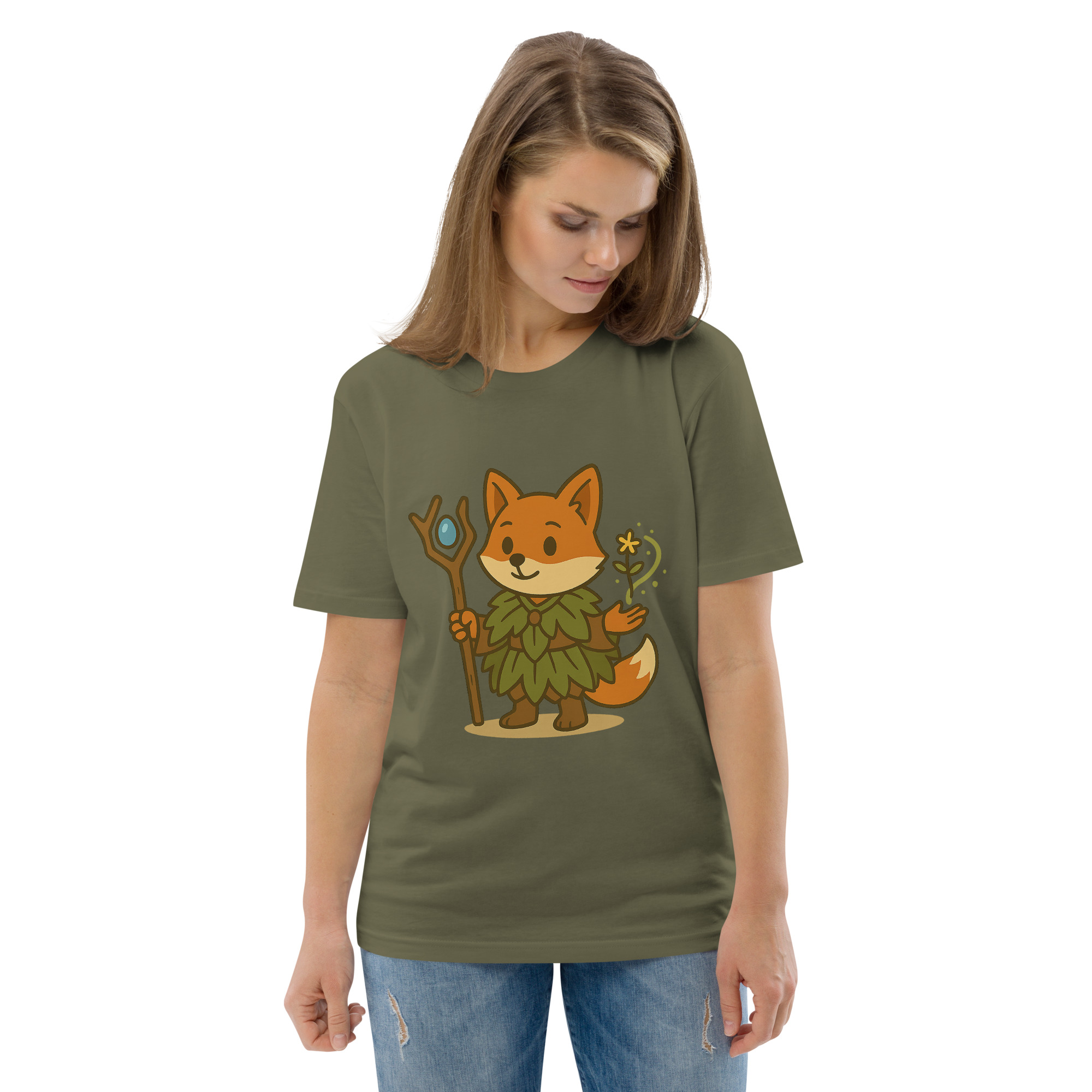 Fox Druid - DTF-Unisex-Bio-Baumwoll-T-Shirt – Bild 58