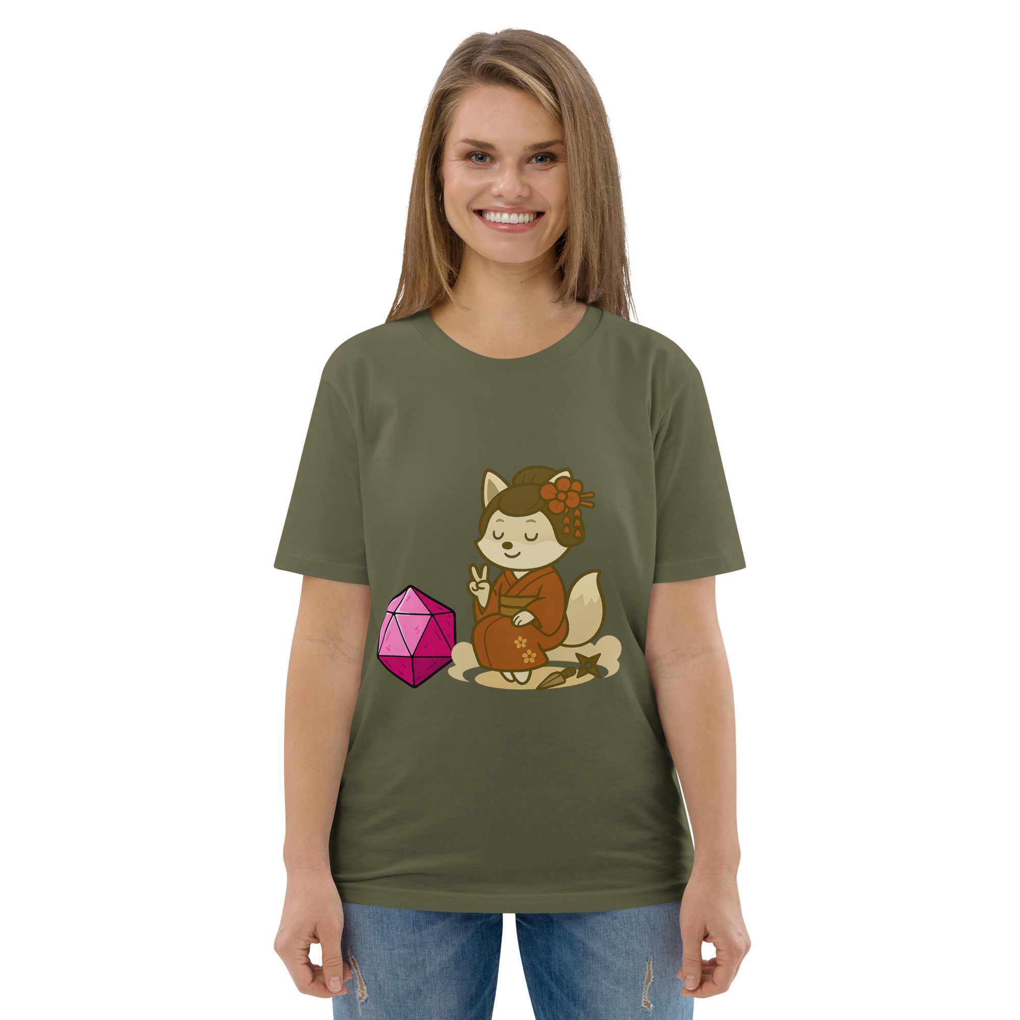 Dicefox Konoishi - DTF-Unisex-Bio-Baumwoll-T-Shirt – Bild 57