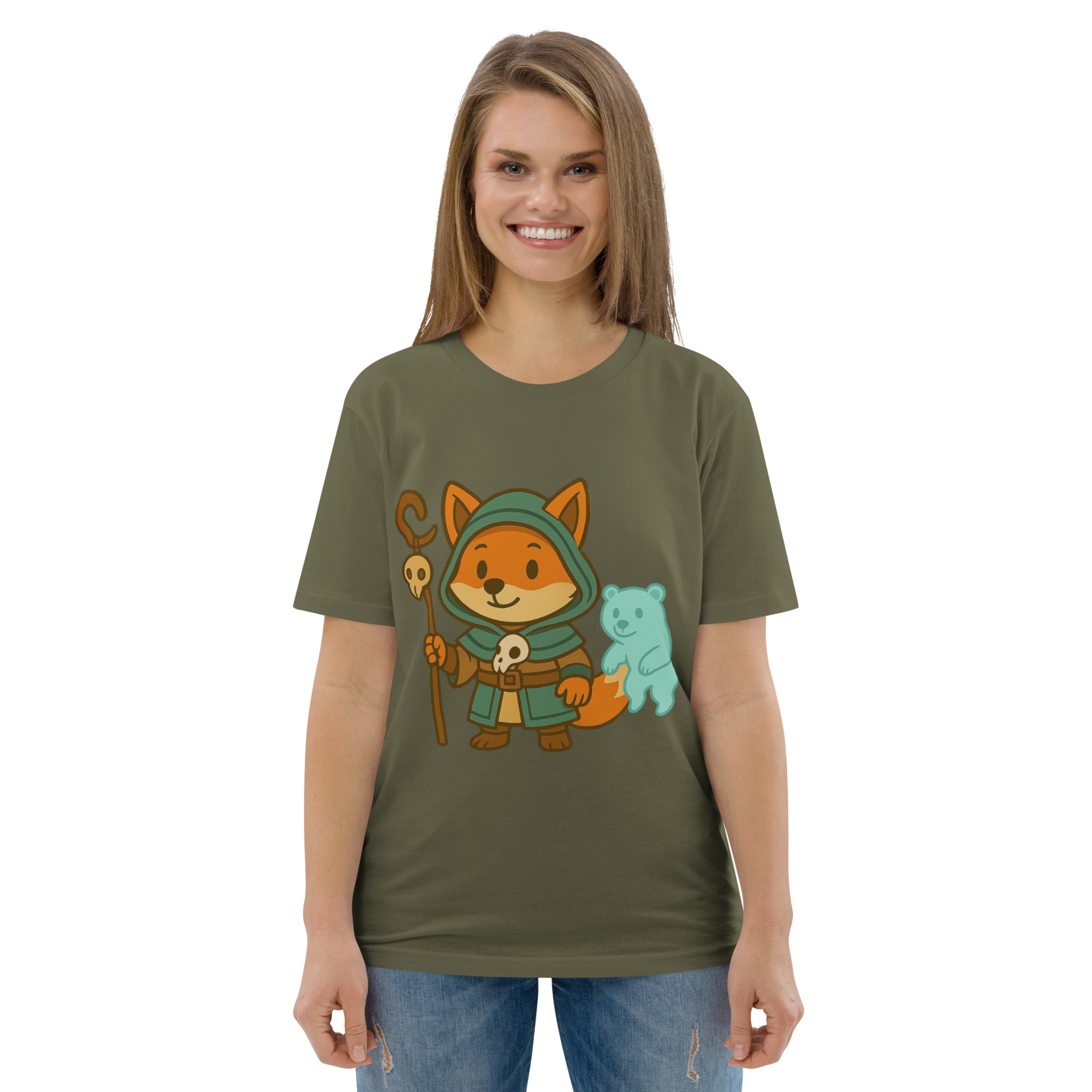 Fox Shaman - DTF-Unisex-Bio-Baumwoll-T-Shirt – Bild 58