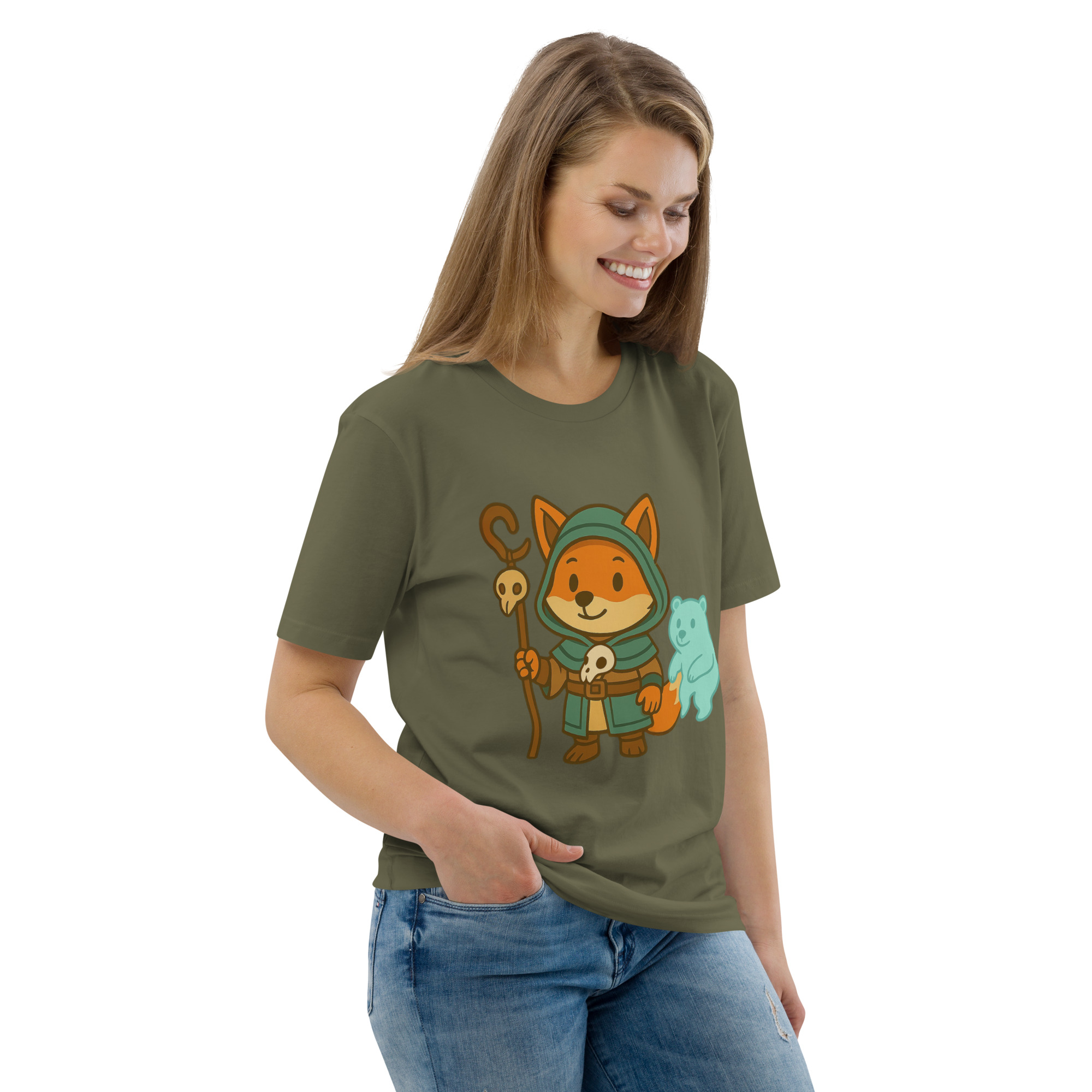 Fox Shaman - DTF-Unisex-Bio-Baumwoll-T-Shirt – Bild 63