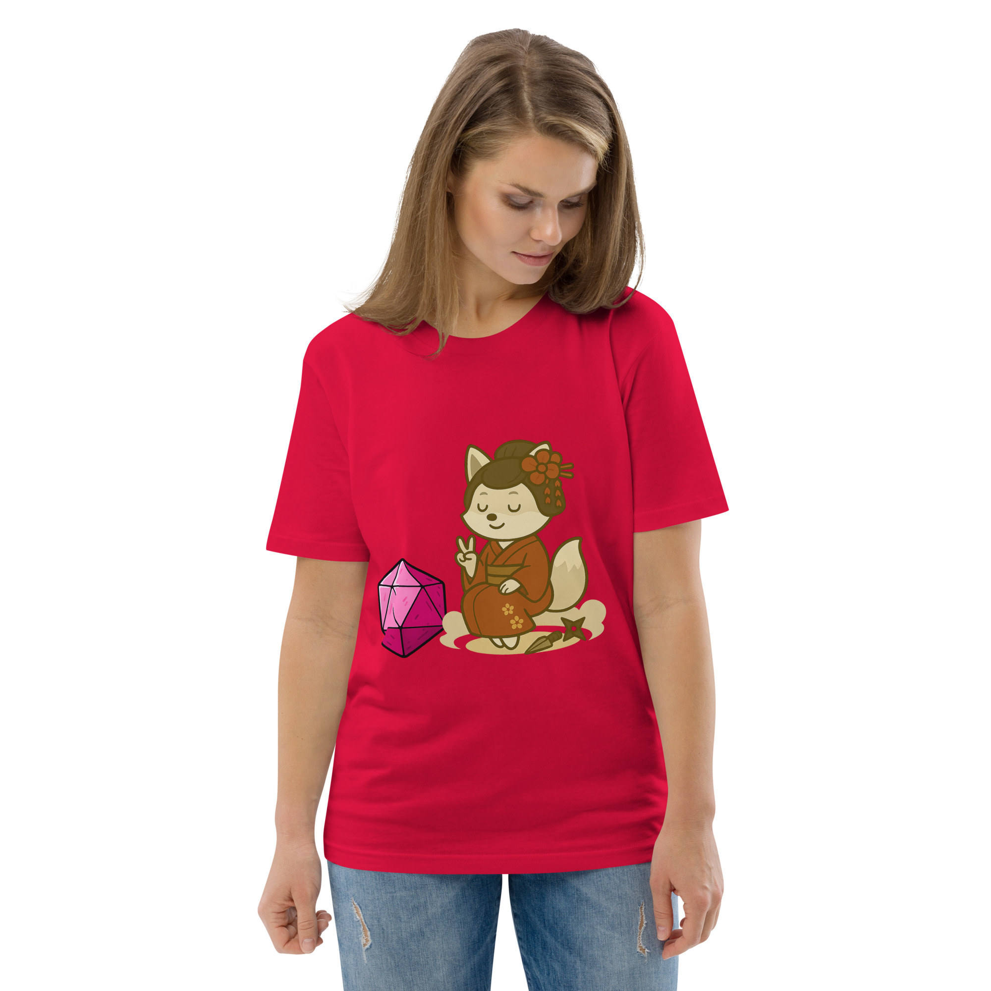 Dicefox Konoishi - DTF-Unisex-Bio-Baumwoll-T-Shirt – Bild 42