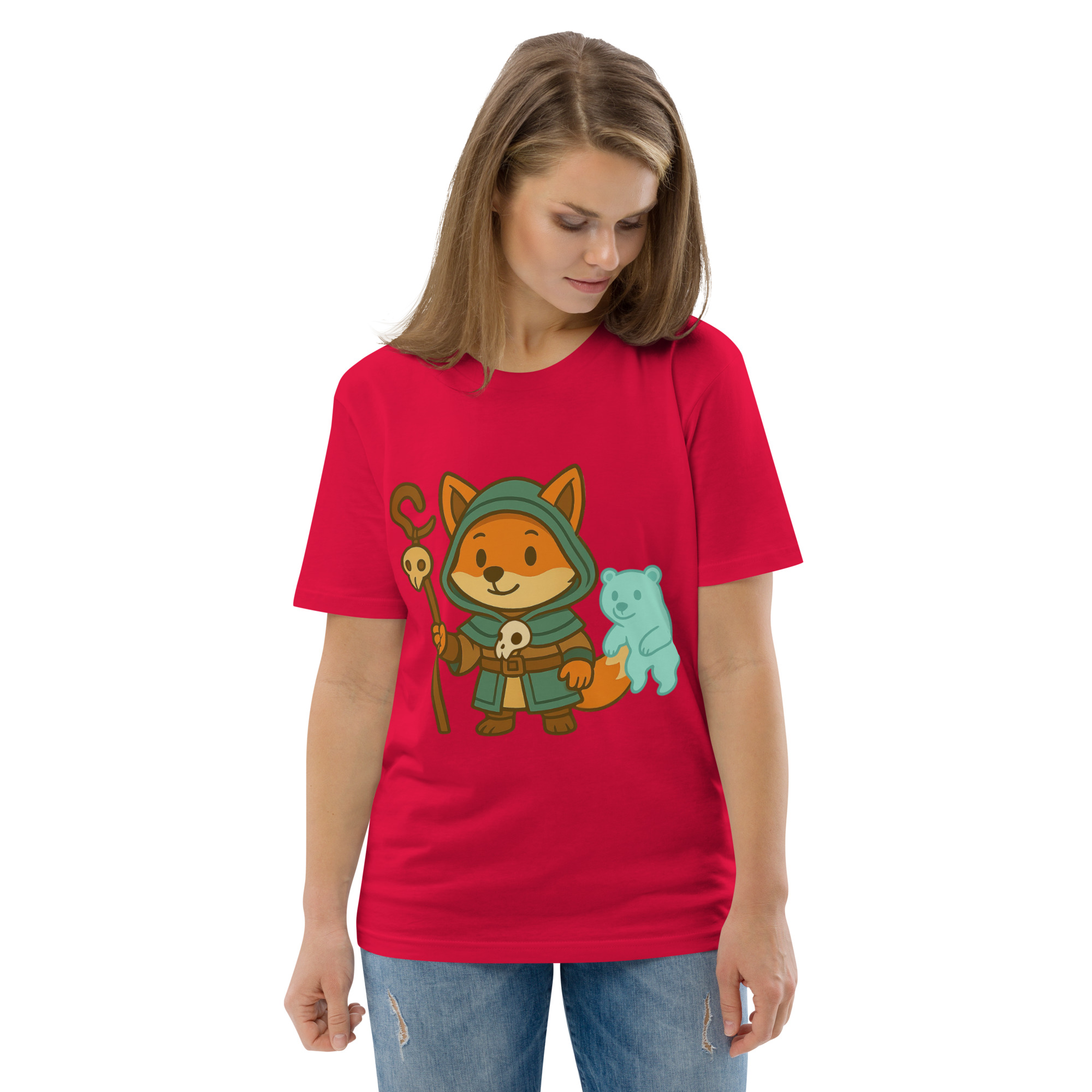Fox Shaman - DTF-Unisex-Bio-Baumwoll-T-Shirt – Bild 43