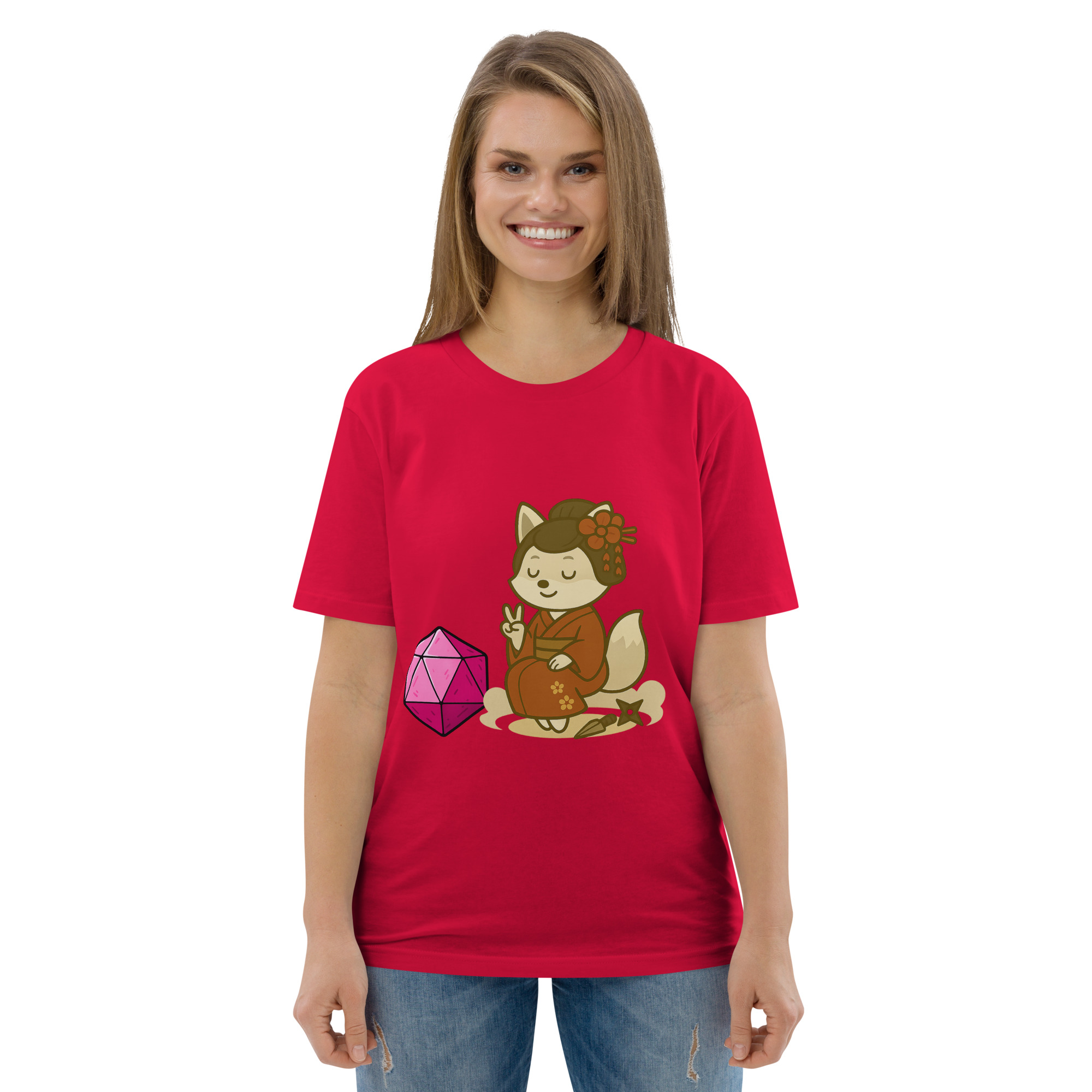Dicefox Konoishi - DTF-Unisex-Bio-Baumwoll-T-Shirt – Bild 41