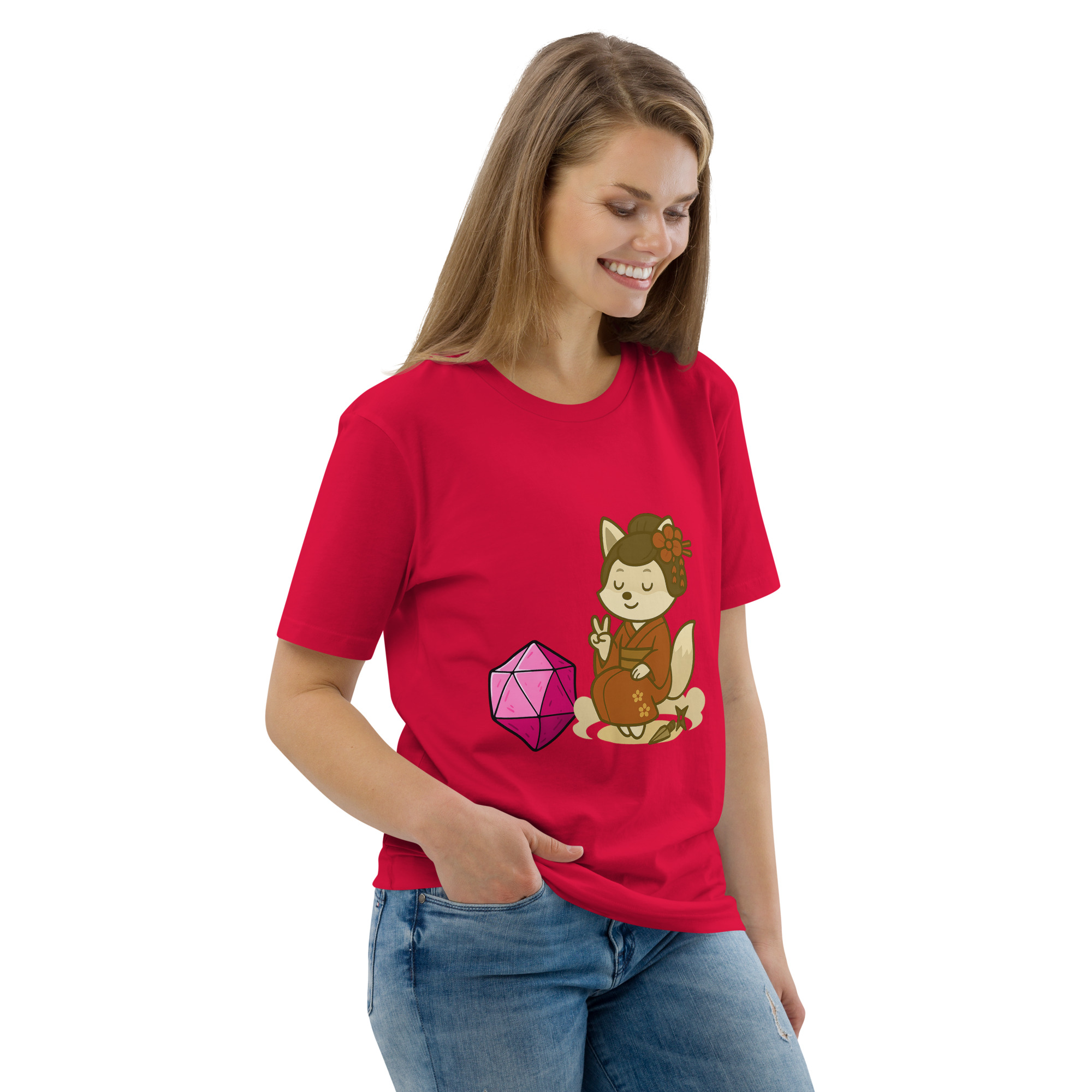 Dicefox Konoishi - DTF-Unisex-Bio-Baumwoll-T-Shirt – Bild 46