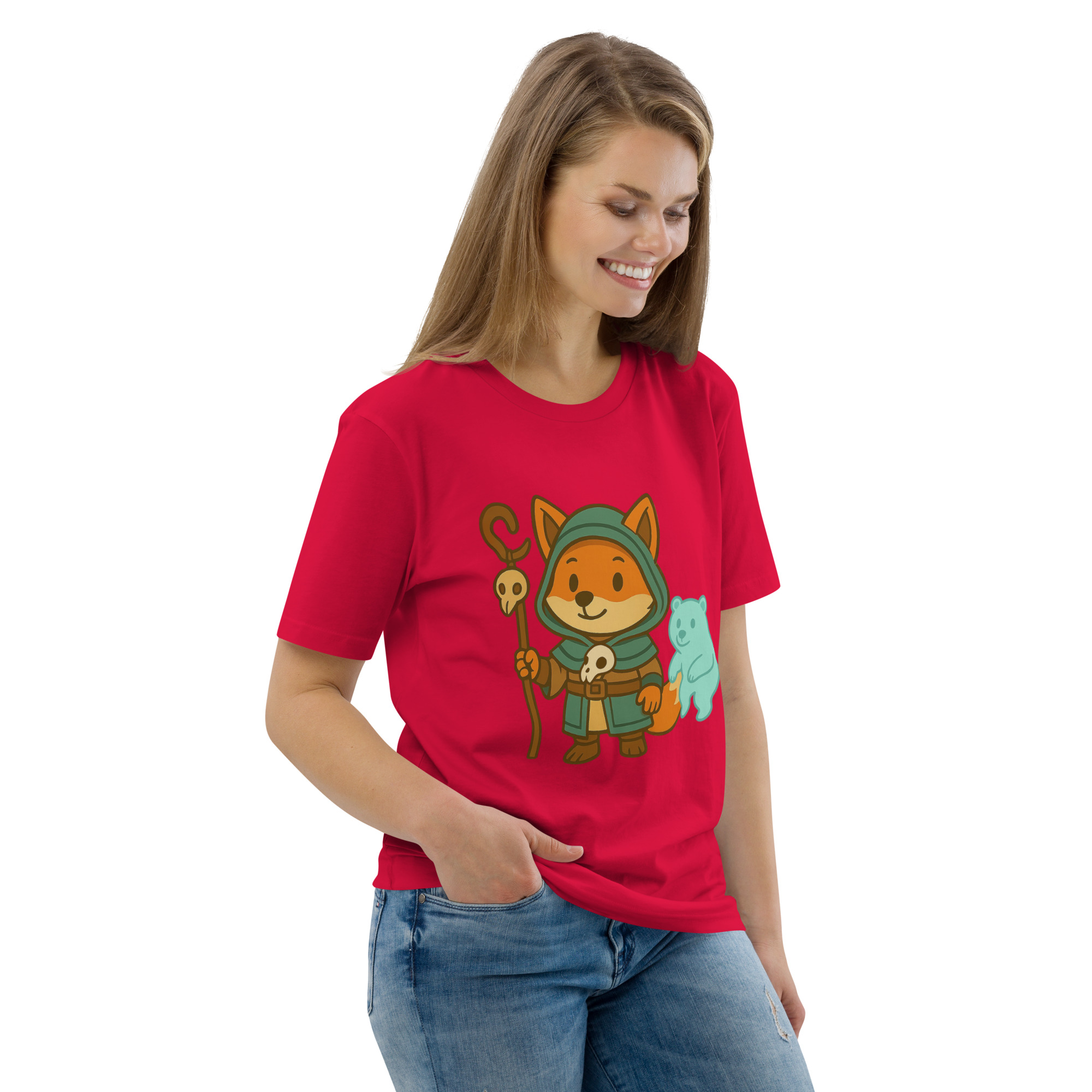 Fox Shaman - DTF-Unisex-Bio-Baumwoll-T-Shirt – Bild 47