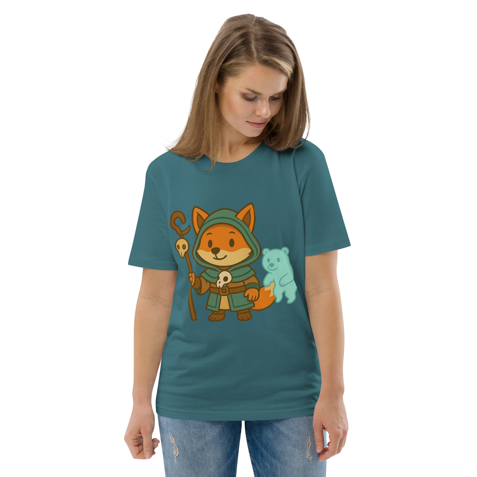 Fox Shaman - DTF-Unisex-Bio-Baumwoll-T-Shirt – Bild 51