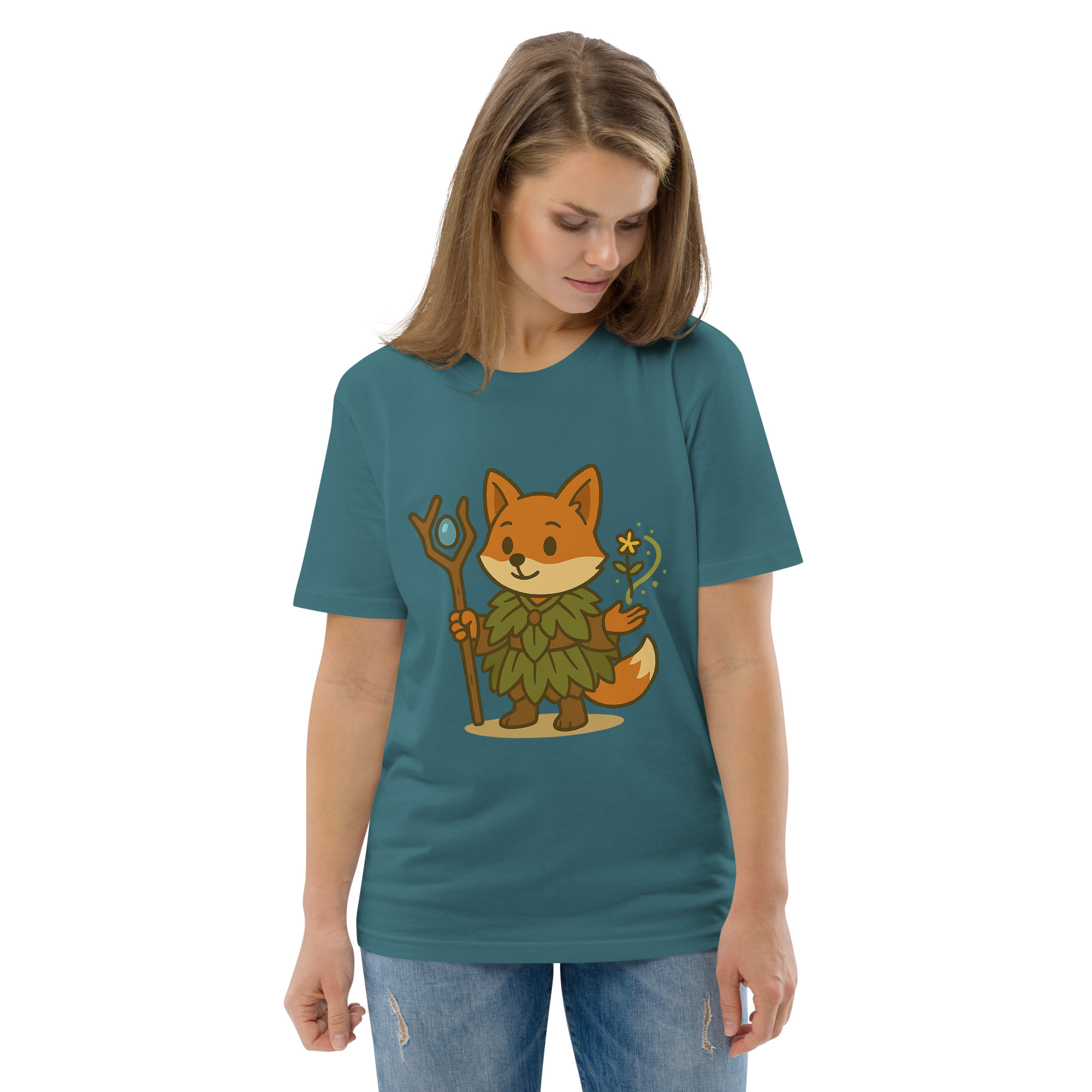 Fox Druid - DTF-Unisex-Bio-Baumwoll-T-Shirt – Bild 50
