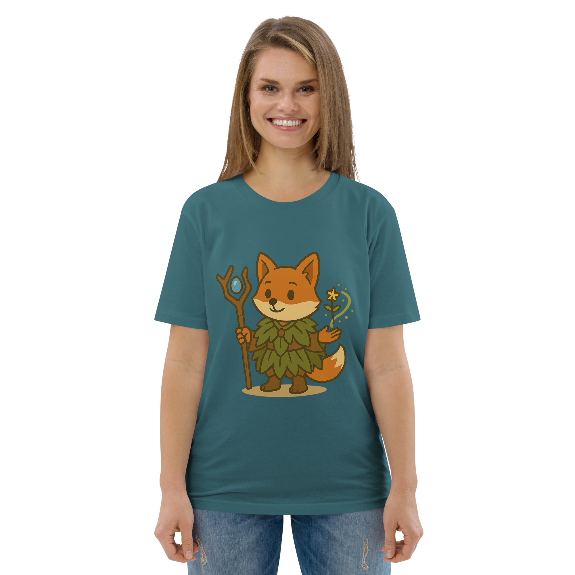 Fox Druid - DTF-Unisex-Bio-Baumwoll-T-Shirt – Bild 49