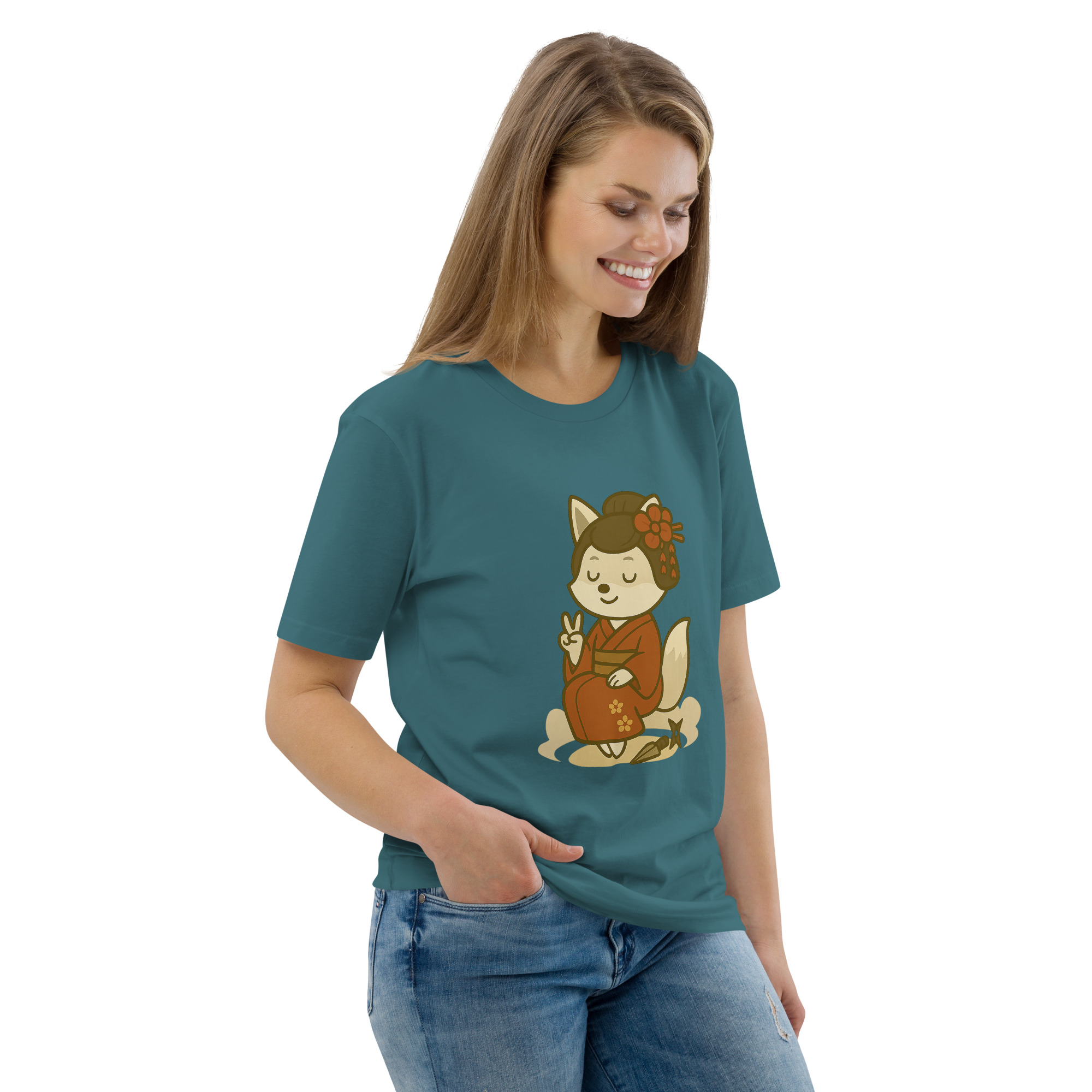 Fox Kunoishi - DTF-Unisex-Bio-Baumwoll-T-Shirt – Bild 55