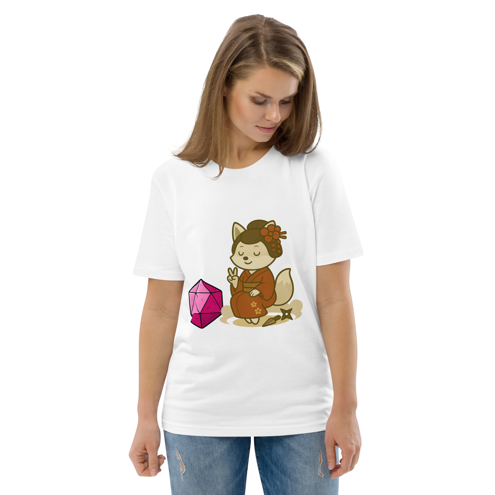 Dicefox Konoishi - DTF-Unisex-Bio-Baumwoll-T-Shirt – Bild 114