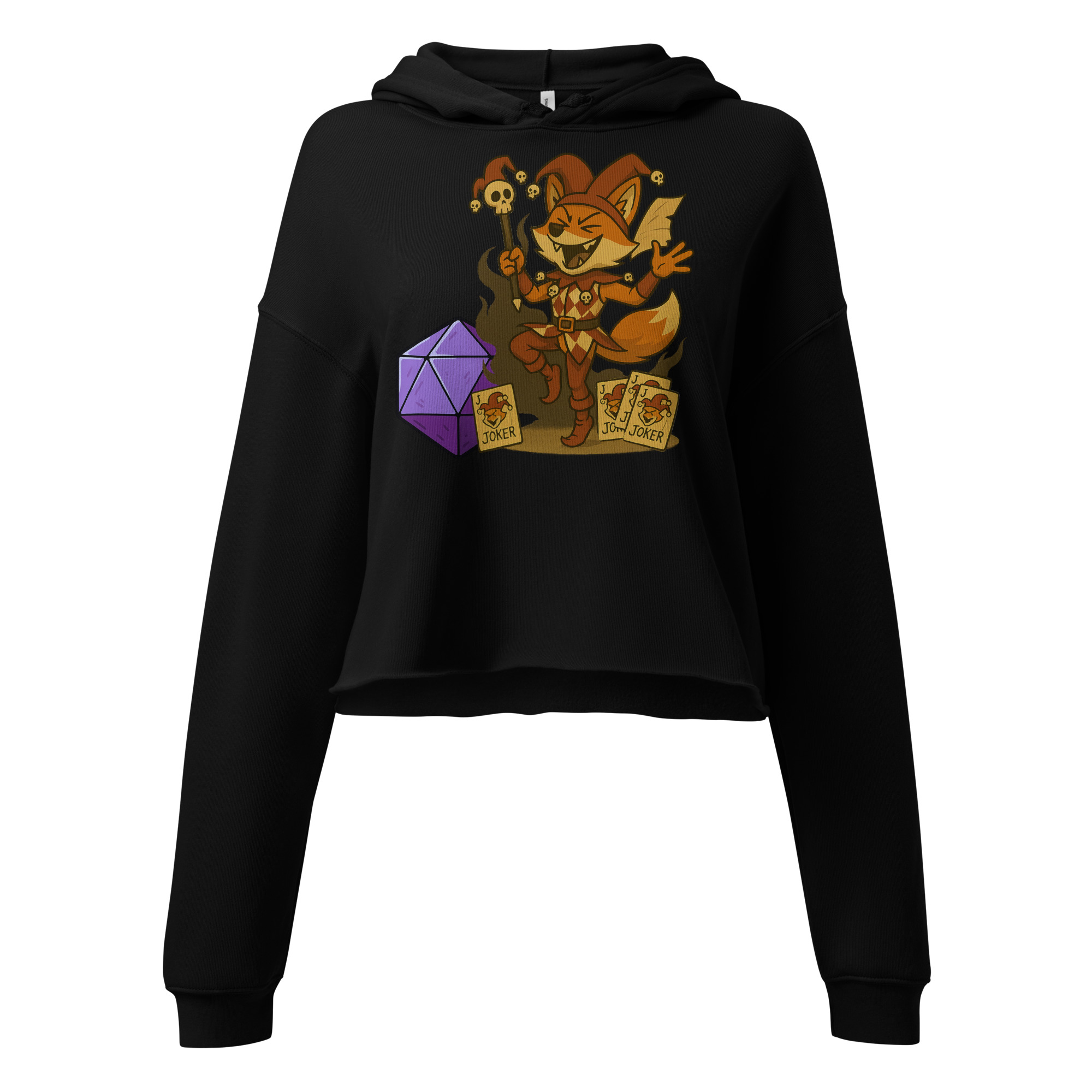 Dicefox Jester - DTF-Crop-Hoodie