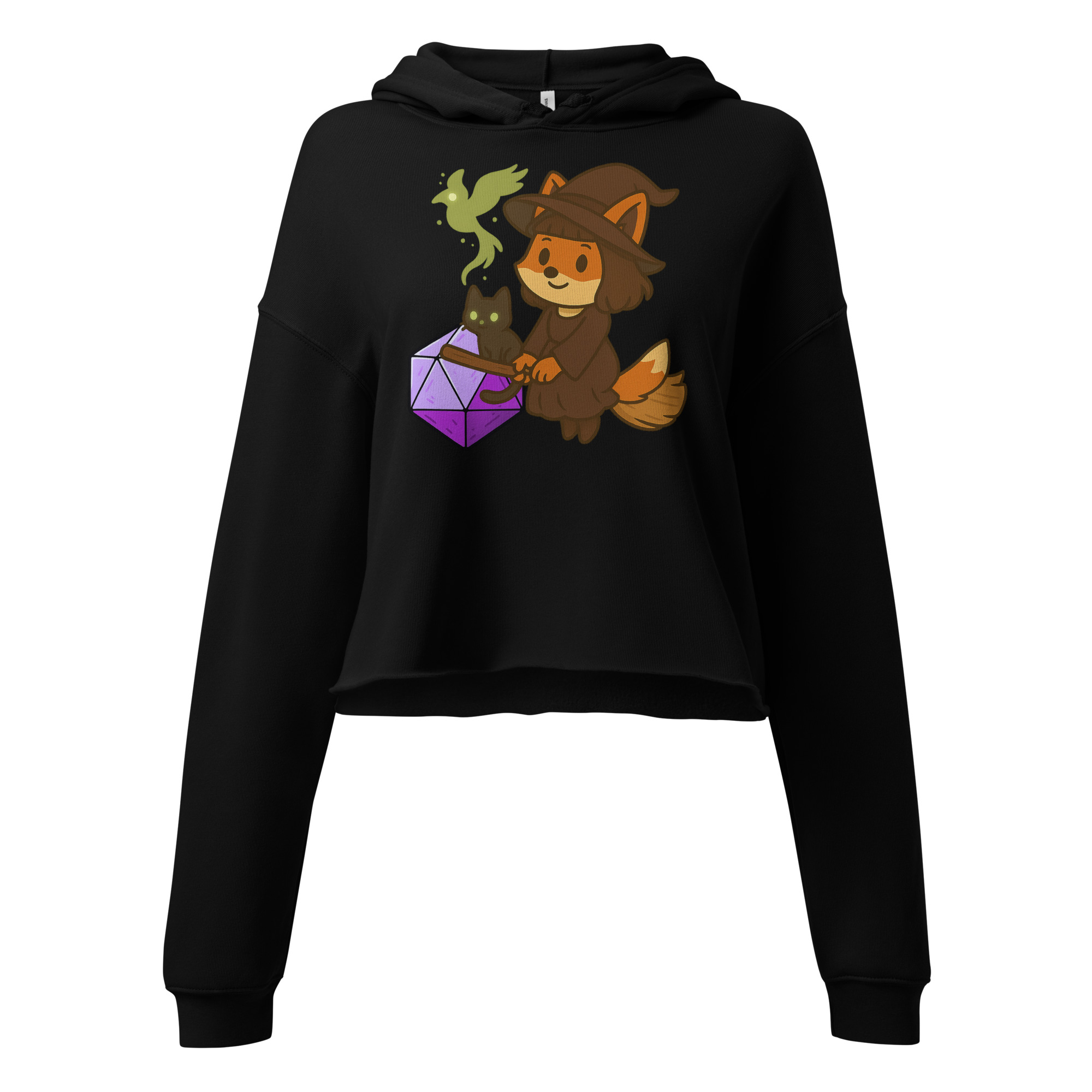 Dicefox Witch - DTF-Crop-Hoodie