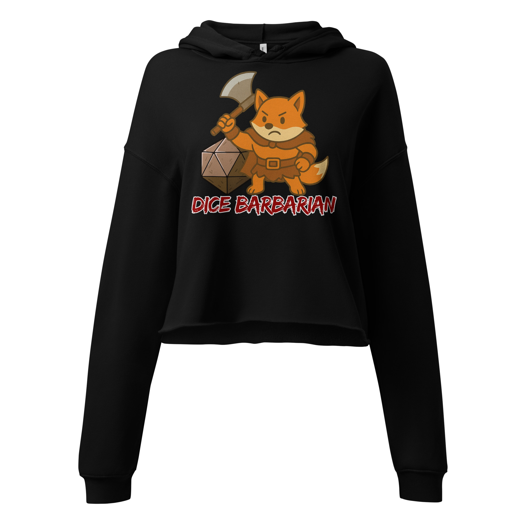 Dice Barbarian - DTF-Crop-Hoodie