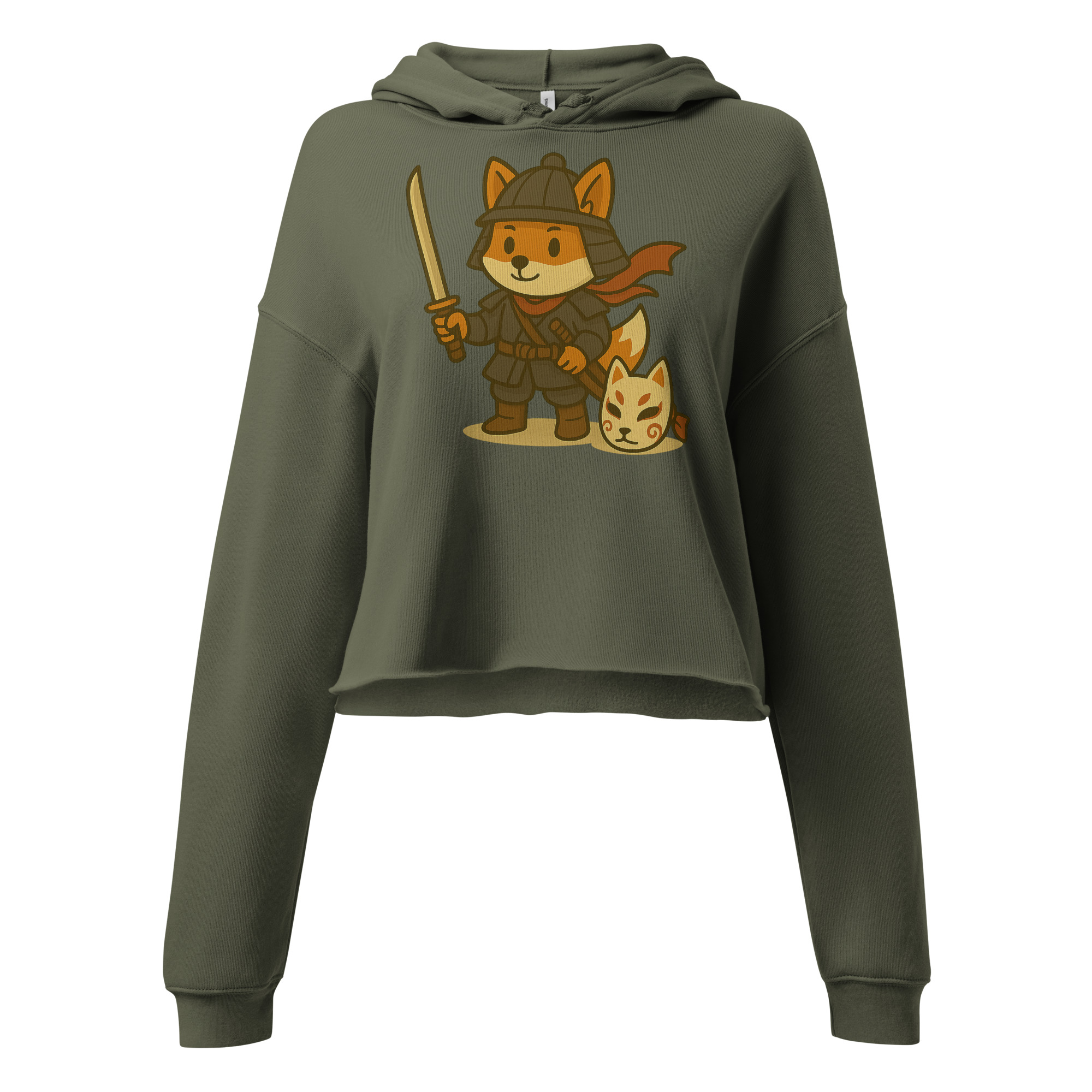 Fox Samurai - DTF-Crop-Hoodie – Bild 6