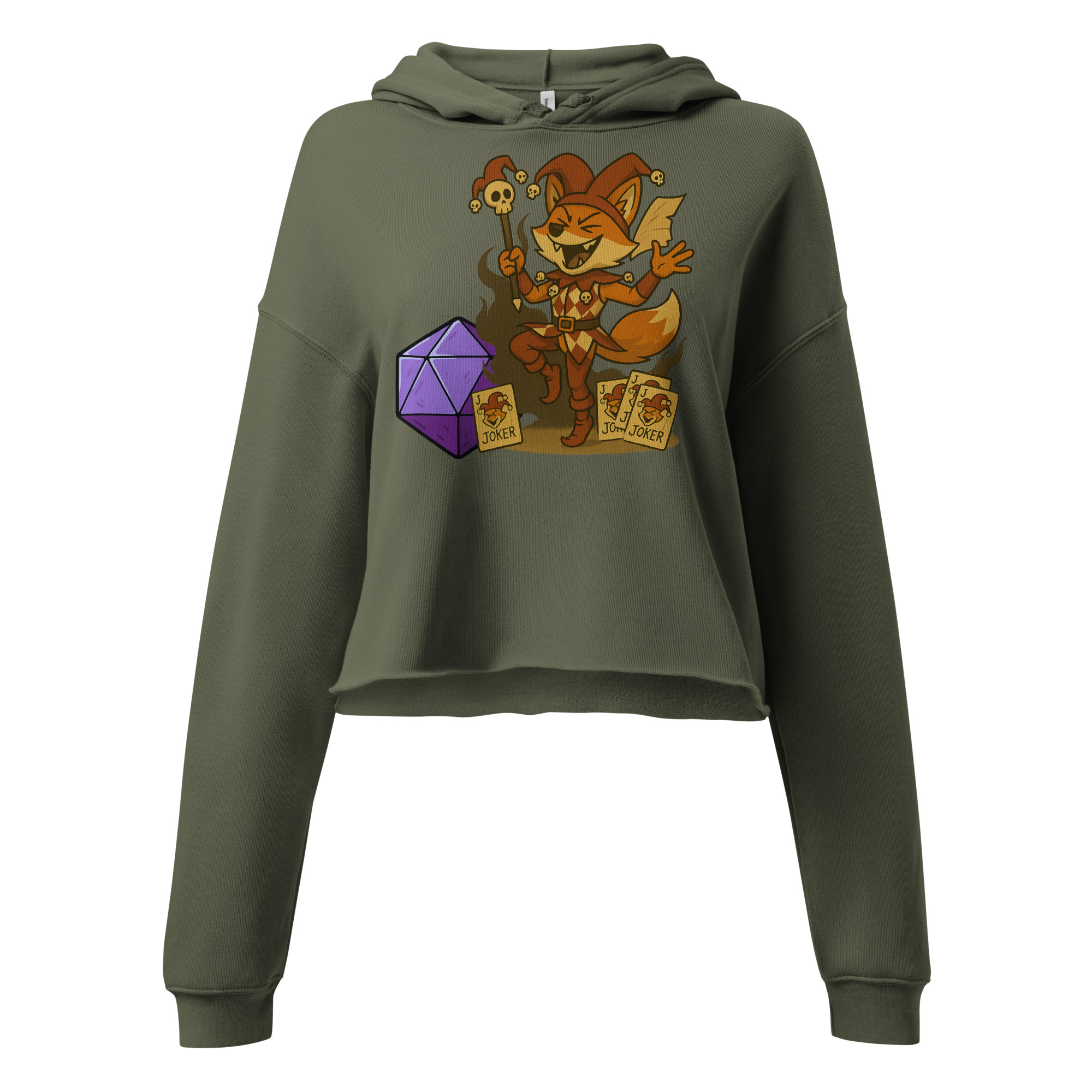 Dicefox Jester - DTF-Crop-Hoodie – Bild 5