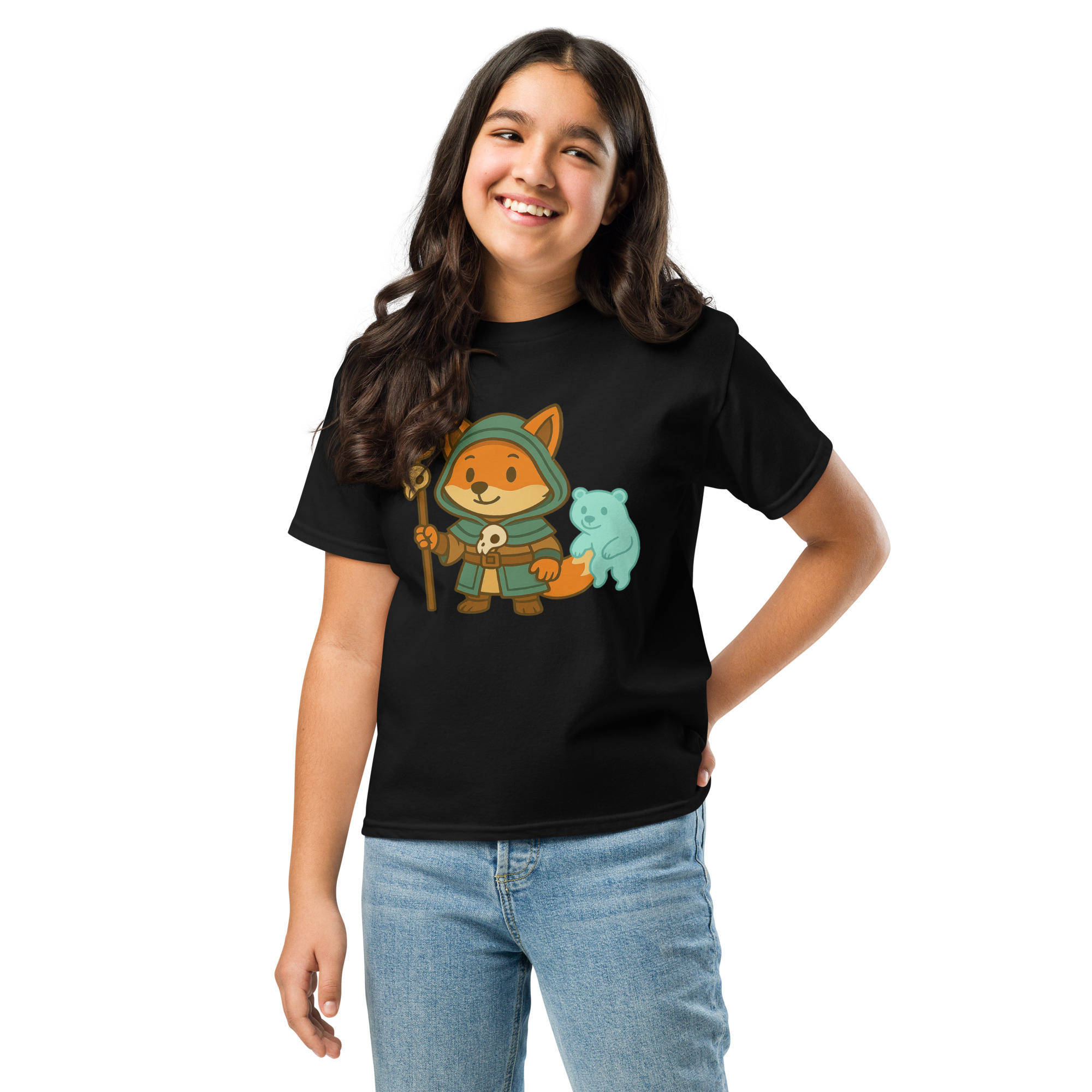 Fox Shaman - Klassisches DTF-T-Shirt für Jugendliche