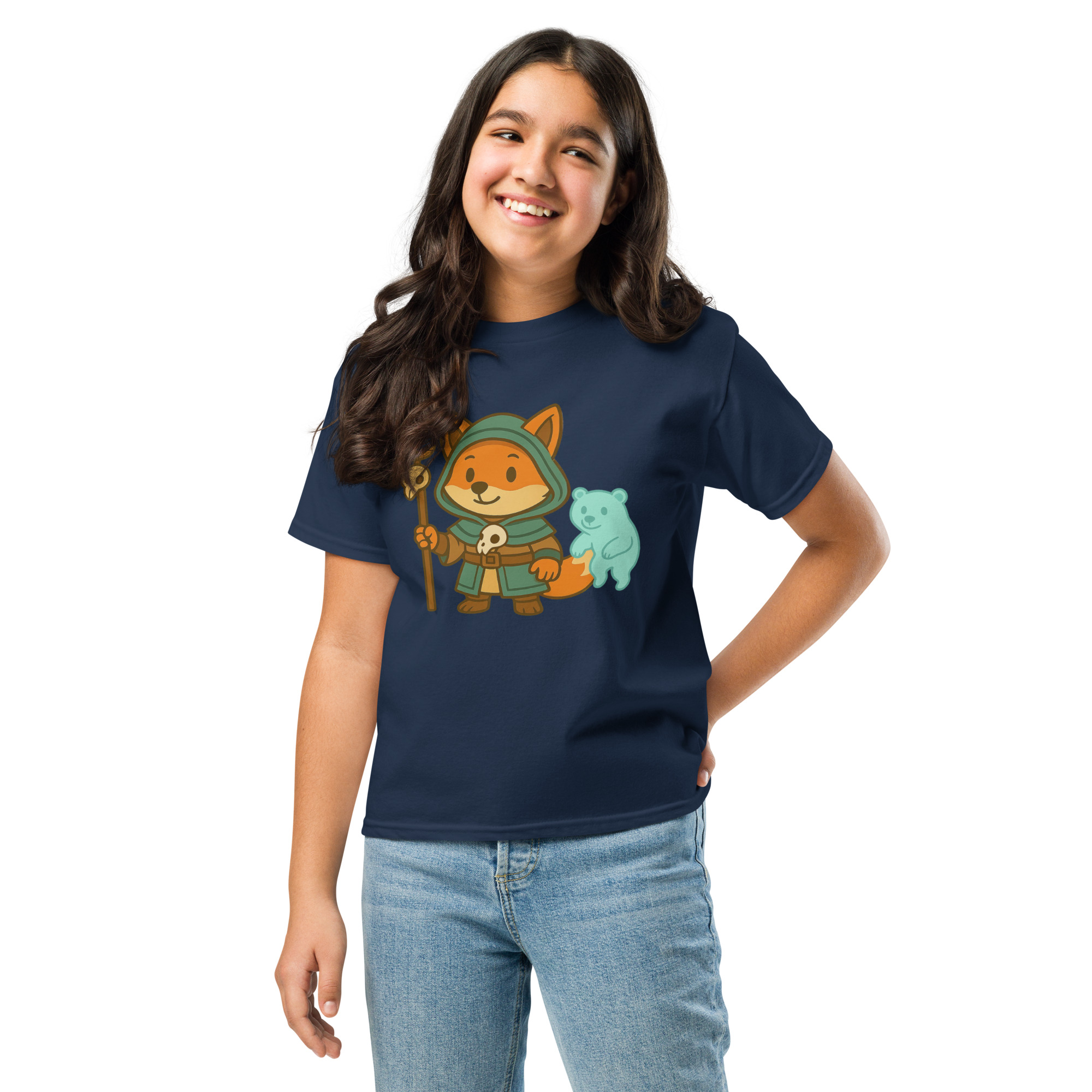 Fox Shaman - Klassisches DTF-T-Shirt für Jugendliche – Bild 5