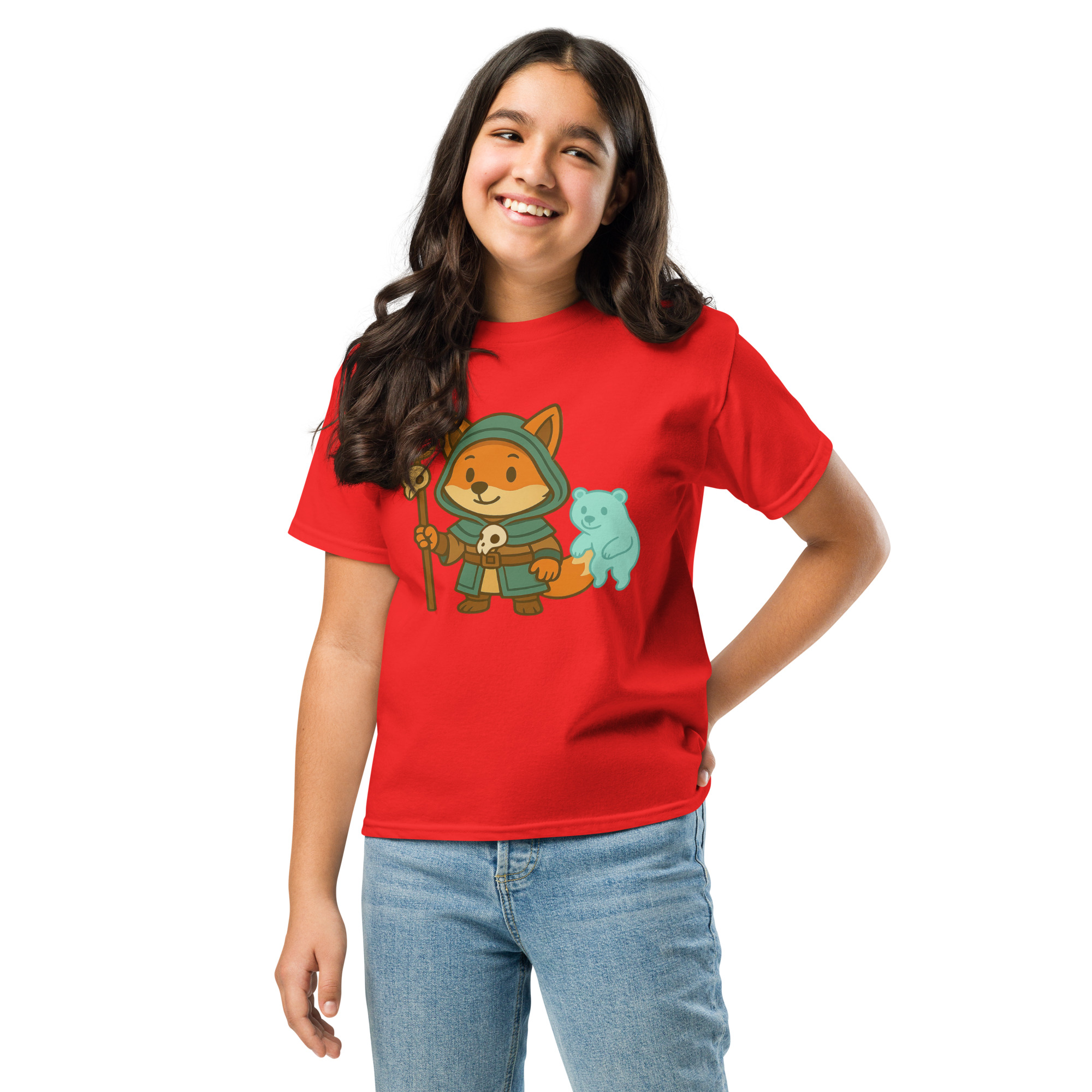 Fox Shaman - Klassisches DTF-T-Shirt für Jugendliche – Bild 7